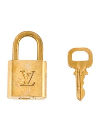 Pre-owned Louis Vuitton Brass Lock & Key Set In Silver