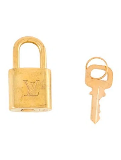 Pre-owned Louis Vuitton Brass Lock & Key Set In Silver