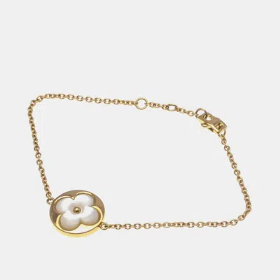 Pre-owned Louis Vuitton Brasserie Monogram Saint Nacr Shell Bracelet Pink Gold 18k Mother Of Pearl Charm Bracelet Pink Gold