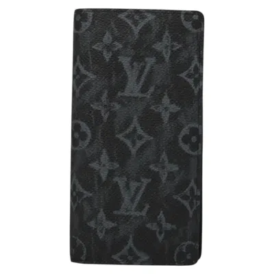 Pre-owned Louis Vuitton Brazza Black Canvas Wallet  ()
