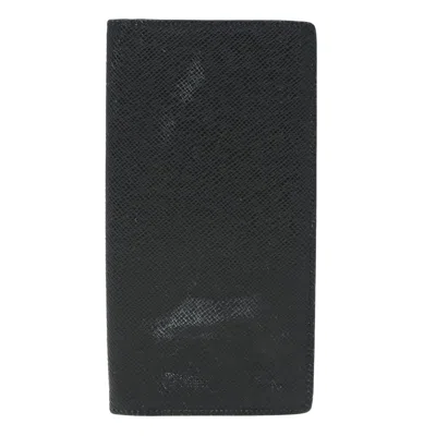 Pre-owned Louis Vuitton Brazza Black Leather Wallet  ()
