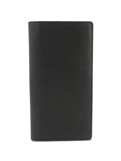 Pre-owned Louis Vuitton Brazza Leather Wallet In Black