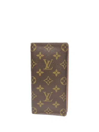Pre-owned Louis Vuitton Brazza Monogram Canvas Wallet In Brown