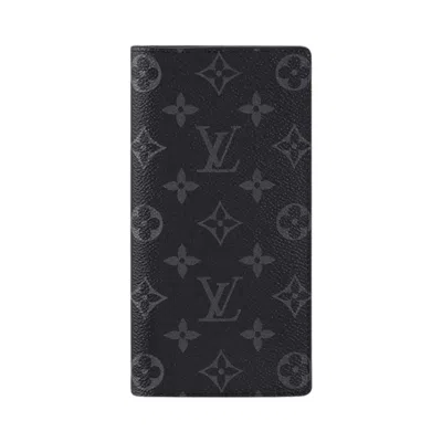Pre-owned Louis Vuitton Brazza Wallet 'black Monogram Eclipse Canvas' | Men's Size Onesize
