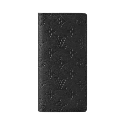 Pre-owned Louis Vuitton Brazza Wallet 'black Monogram Shadow Calf Leather' | Men's Size Onesize