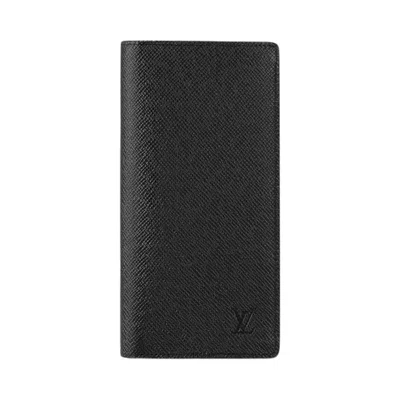 Pre-owned Louis Vuitton Brazza Wallet 'black Taïga Leather' | Men's Size Onesize