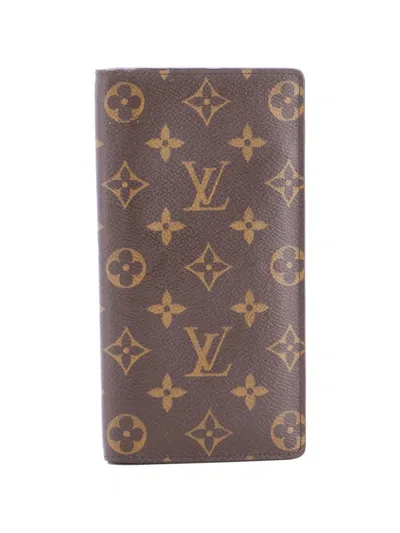 Pre-owned Louis Vuitton Brazza Wallet Monogram Canvas Small Wallets In Brown