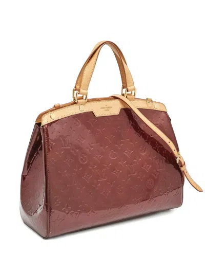 Pre-owned Louis Vuitton Brea Gm Patent Leather Monogram Bag In Red