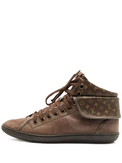 Pre-owned Louis Vuitton Brea High-top Sneakers In Brown