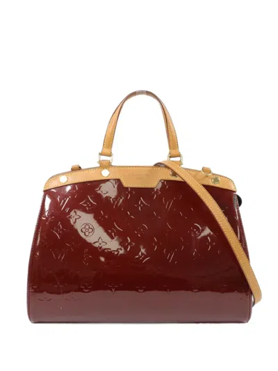 Louis Vuitton Brea Mm Monogram Vernis-leather Tote Bag In Red