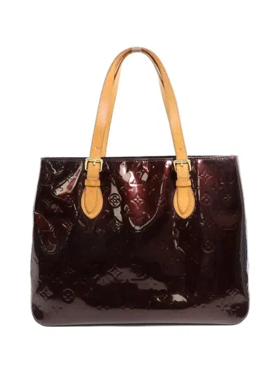 Pre-owned Louis Vuitton Brentwood Monogram Vernis Tote Bag In Red