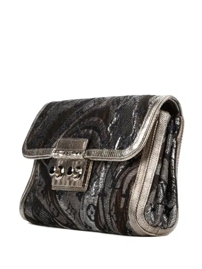 Pre-owned Louis Vuitton Brocade Thalie Clutch Bag In Gray