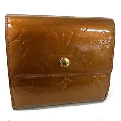 Pre-owned Louis Vuitton Bronze Monogram Vernis Wallet (tri-fold) () In Brown