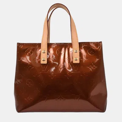 Pre-owned Louis Vuitton Bronze Vernis Reade Pm Tote Handbag In Brown