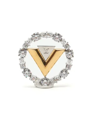Louis Vuitton Brooch V For Vuitton In Metallic