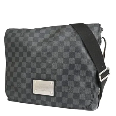 Pre-owned Louis Vuitton Brooklyn Canvas Shoulder Bag () In Black