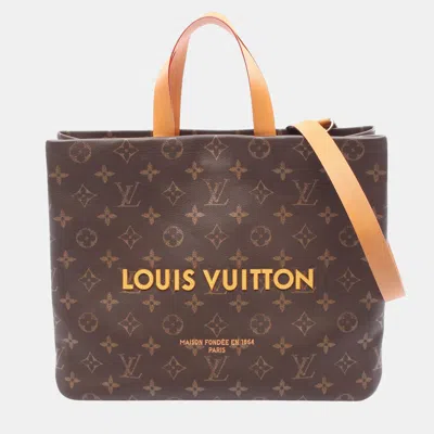 Pre-owned Louis Vuitton Brown Autres Cuir Monogram Shopper Tote Mm