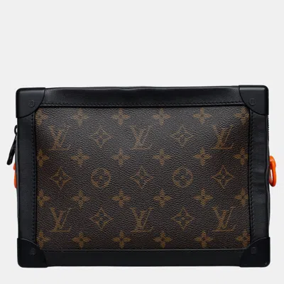 Pre-owned Louis Vuitton Brown/ Black Leather Monogram Coated Canvas Solar Ray Soft Trunk Bag
