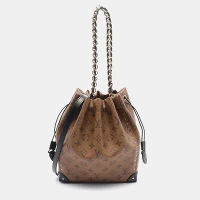 Pre-owned Louis Vuitton Brown Black Monogram Canvas Noe Trunk Handbag