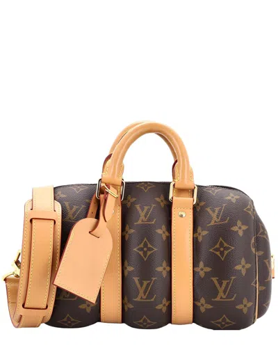Pre-owned Louis Vuitton Brown Blown Up Monogram Canvas Keepall Bandouliere 25 (authentic  Pre-loved)