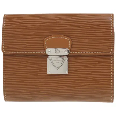 Pre-owned Louis Vuitton Brown Camel Epi Leather Long Wallet (tri-fold) ()