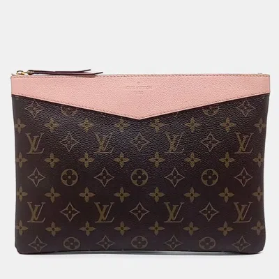 Pre-owned Louis Vuitton Brown Canvas Daily Clutch