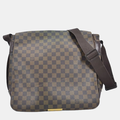 Pre-owned Louis Vuitton Brown Canvas Damier Ebene Bastille Messenger Bag