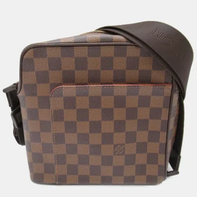 Pre-owned Louis Vuitton Brown Canvas Damier Ebene Olav Pm Crossbody Bag