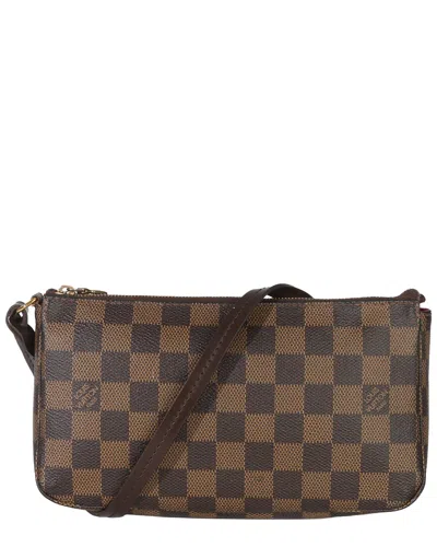 Pre-owned Louis Vuitton Brown Canvas Damier Ebene Pochette Accessoires Nm (authentic  Pre-loved)