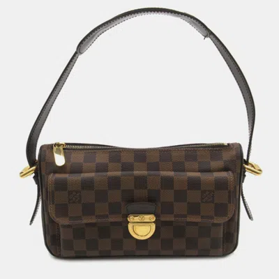 Pre-owned Louis Vuitton Brown Canvas Damier Ebene Ravello Gm Shoulder Bags