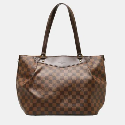Pre-owned Louis Vuitton Brown Canvas Damier Ebene Westminster Gm Totes
