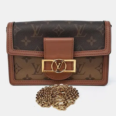 Pre-owned Louis Vuitton Brown Canvas Dauphine Chain Wallet