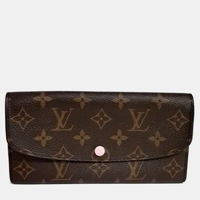 Pre-owned Louis Vuitton Brown Canvas Emilie Wallet M61289
