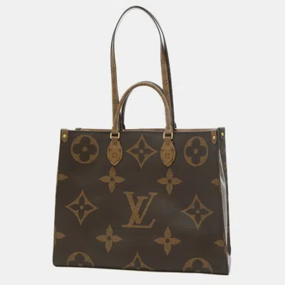 Pre-owned Louis Vuitton Brown Canvas Gm Onthego Tote