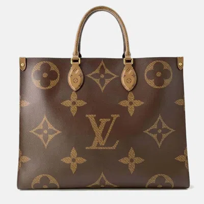 Pre-owned Louis Vuitton Brown Canvas Gm Onthego Tote Bag