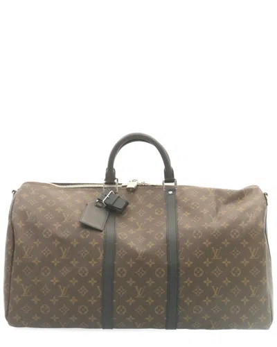 Pre-owned Louis Vuitton Brown Canvas Keepall Bandouliere Travel Bag (authentic Pre-  Loved)