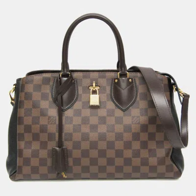 Pre-owned Louis Vuitton Brown Canvas Leather Mm Normandy Tote Bag