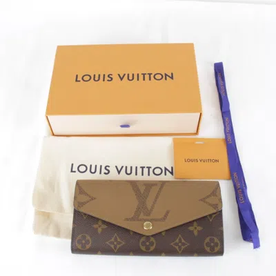 Pre-owned Louis Vuitton Brown Canvas Long Wallet (bi-fold) ()