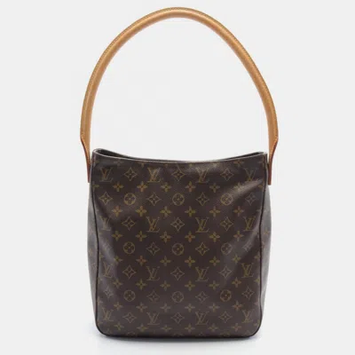 Pre-owned Louis Vuitton Brown Canvas Looping Gm Shoulder Bag