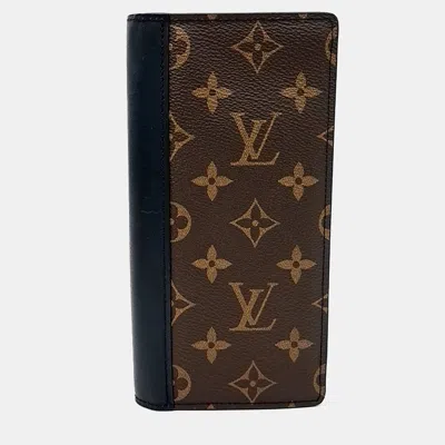 Pre-owned Louis Vuitton Brown Canvas Macassar Brazza Wallet