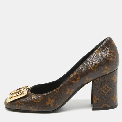 Pre-owned Louis Vuitton Brown Canvas Madeleine Pumps Size 38.5