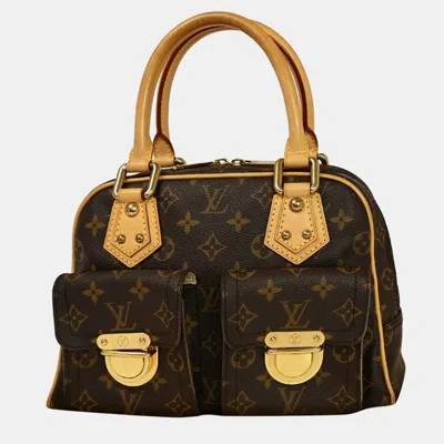 Pre-owned Louis Vuitton Brown Canvas Manhattan Pm Handbag