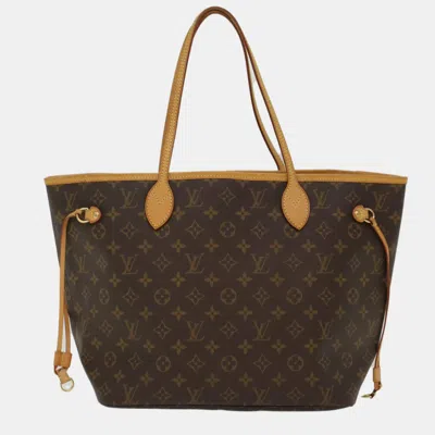 Pre-owned Louis Vuitton Brown Canvas Mm Neverfull Tote