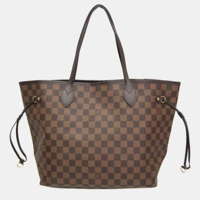 Pre-owned Louis Vuitton Brown Canvas Mm Neverfull Tote
