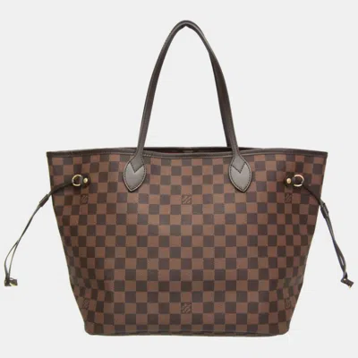Pre-owned Louis Vuitton Brown Canvas Mm Neverfull Tote Bag