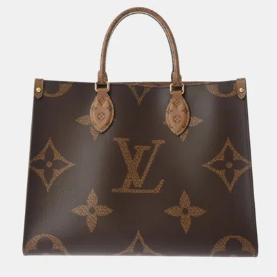 Pre-owned Louis Vuitton Brown Canvas Mm Onthego Tote Bag