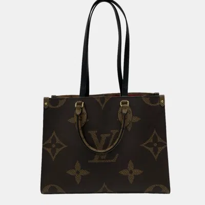 Pre-owned Louis Vuitton Brown Canvas Mm Onthego Totes