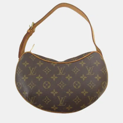 Pre-owned Louis Vuitton Brown Canvas Monogram Croissant Pm Hobo Bag