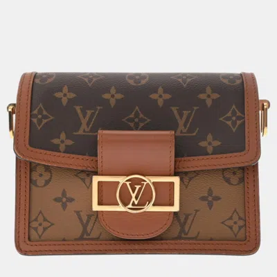 Pre-owned Louis Vuitton Brown Canvas Monogram Reverse Dauphine Mini Shoulder Bag