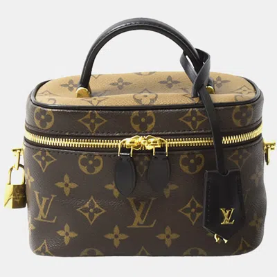 Pre-owned Louis Vuitton Brown Canvas Monogram Reverse Vanity Pm Handbag